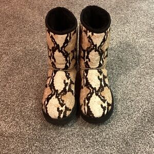 UGG Tan and Black Patterned Boots